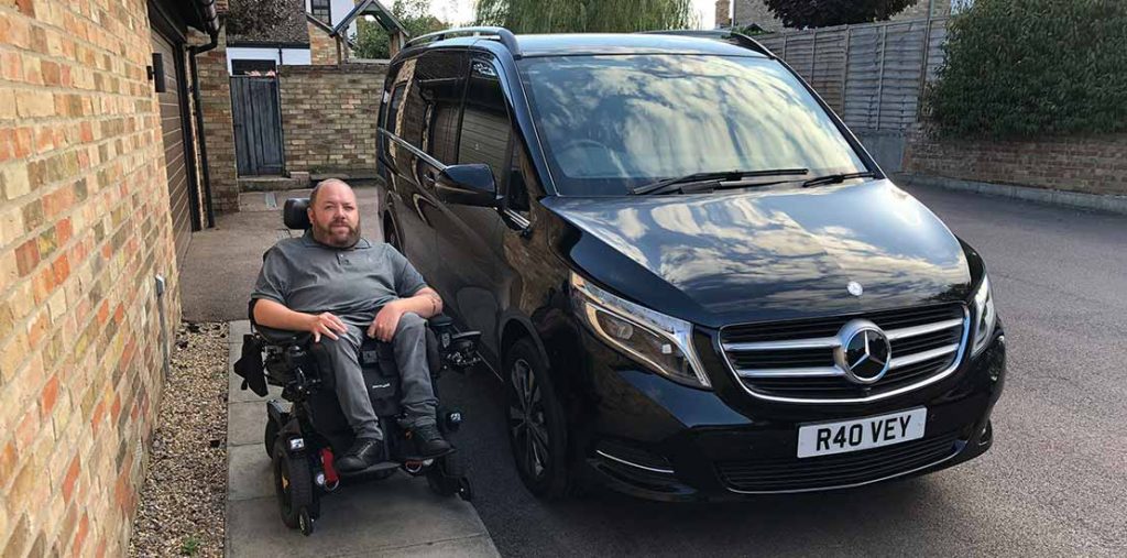 Lewis Reed Group | British Supplier of Wheelchair Accessible Vehicles | Van Wheelchair and Lift | merc outside house