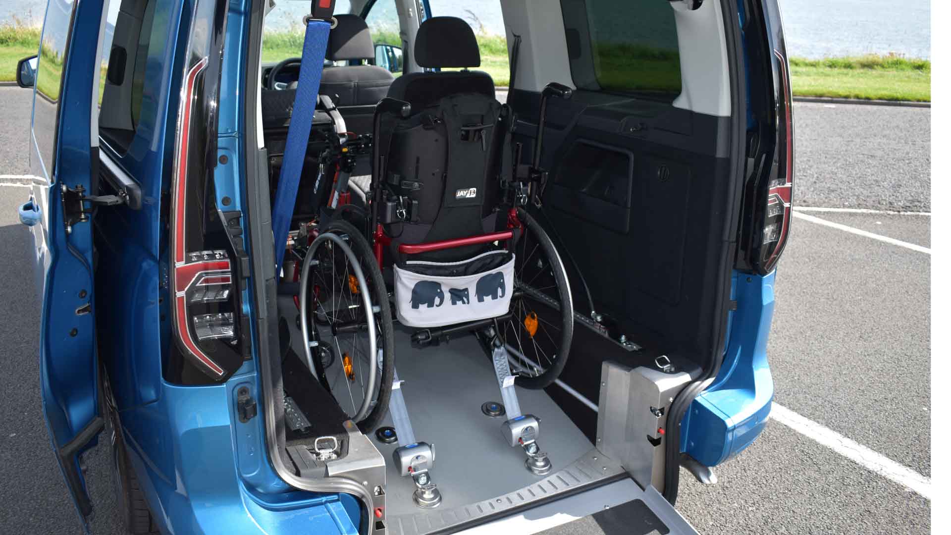 Lewis Reed Group | British Supplier of Wheelchair Accessible Vehicles | Volkswagen Cady Maxi 5 with wheelchair in place
